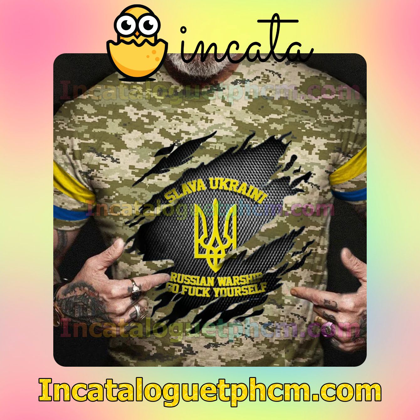 Slava Ukraini Russian Warship Go Fuck Yourself Custom T-shirt