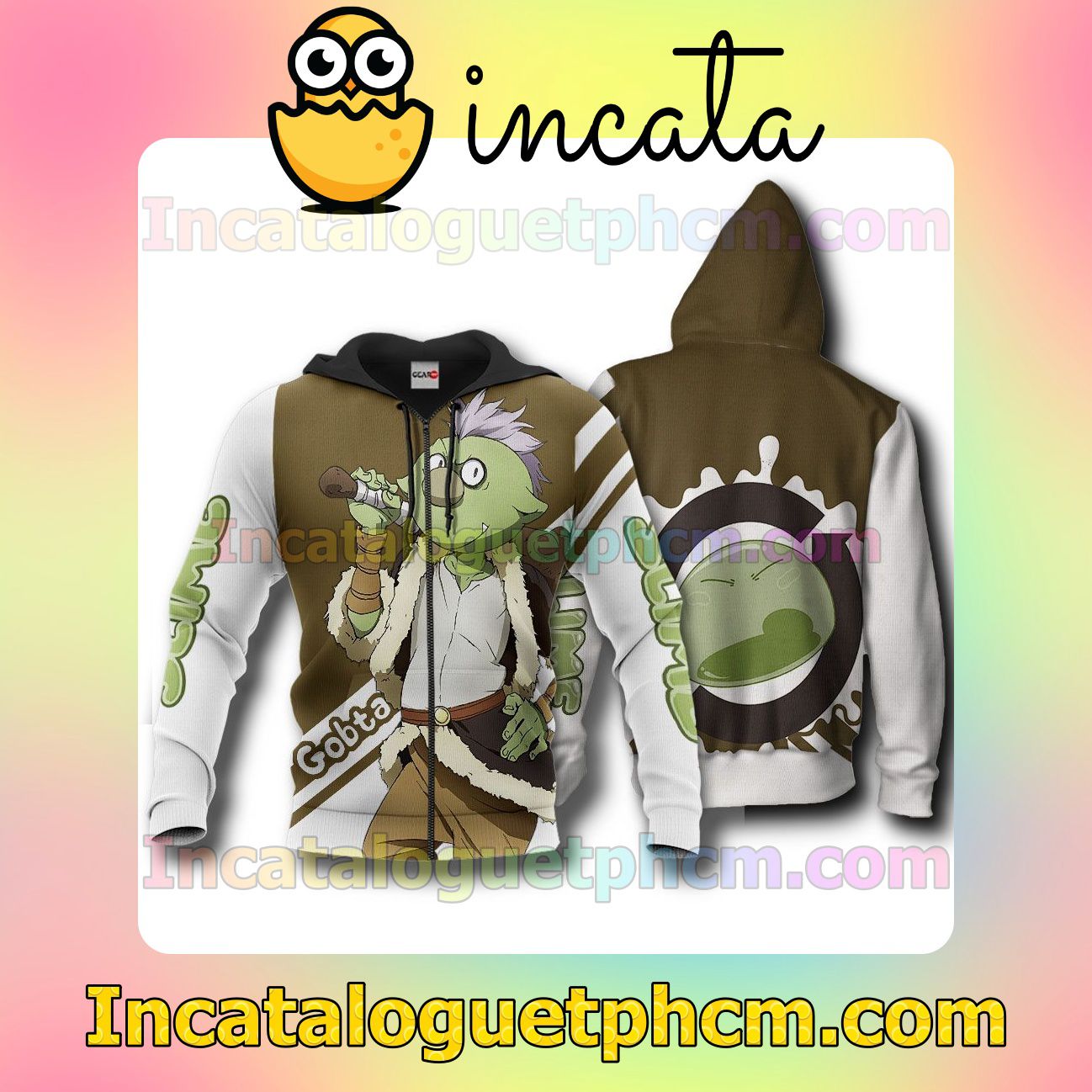 Slime Gobta TenSura Anime Clothing Merch Zip Hoodie Jacket Shirts