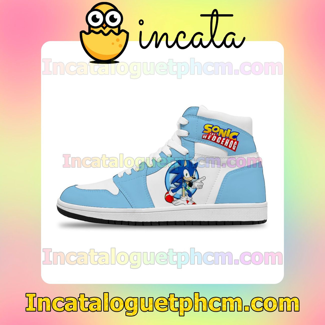 Sonic Synergy the Hedgehog Clipart Air Jordan 1 Inspired Shoes