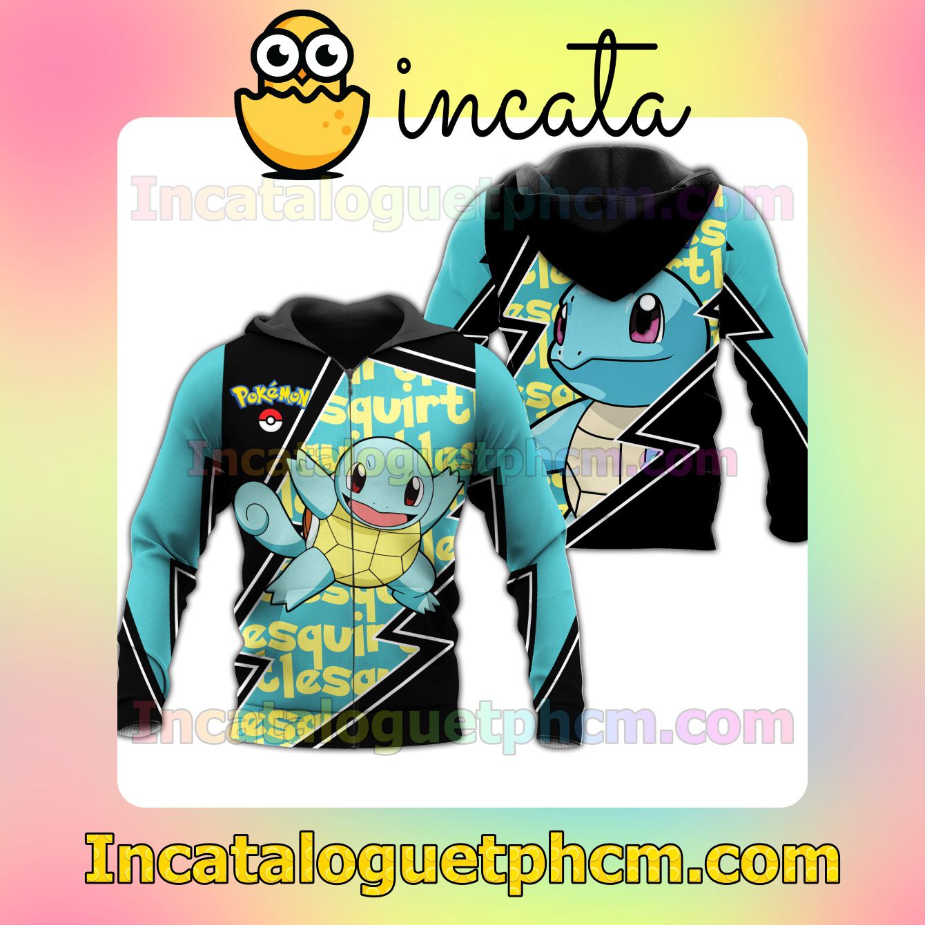 Squirtle Pokemon Anime Merch Clothing Merch Zip Hoodie Jacket Shirts -  Incataloguetphcm