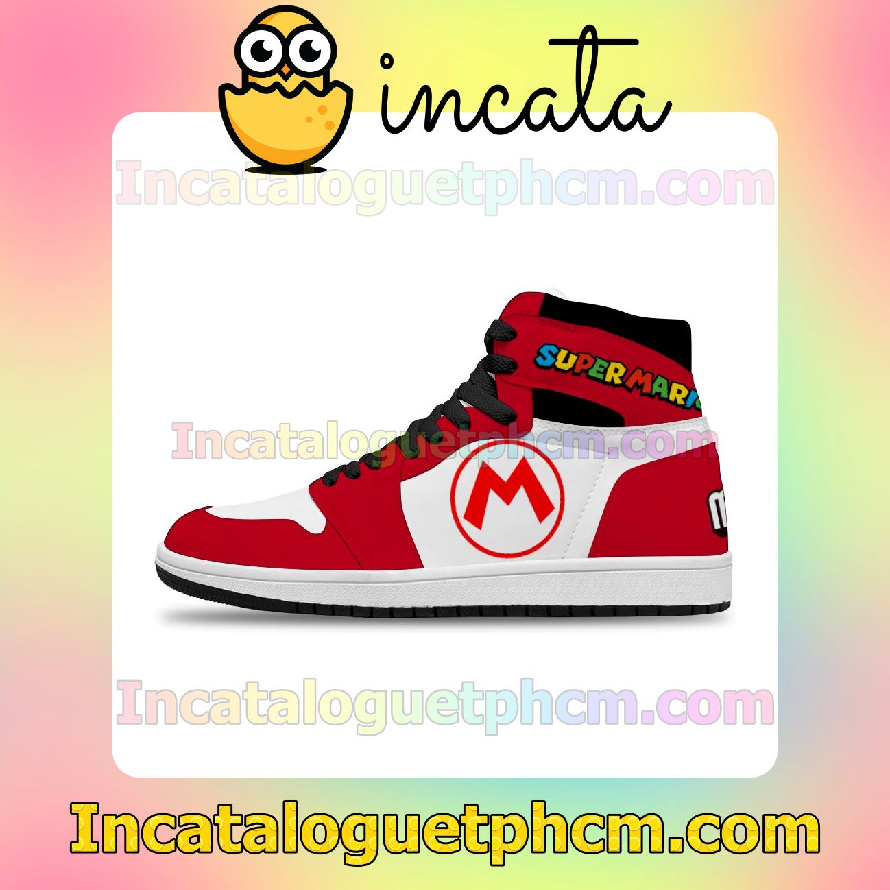 Super Mario Logo Air Jordan 1 Inspired Shoes