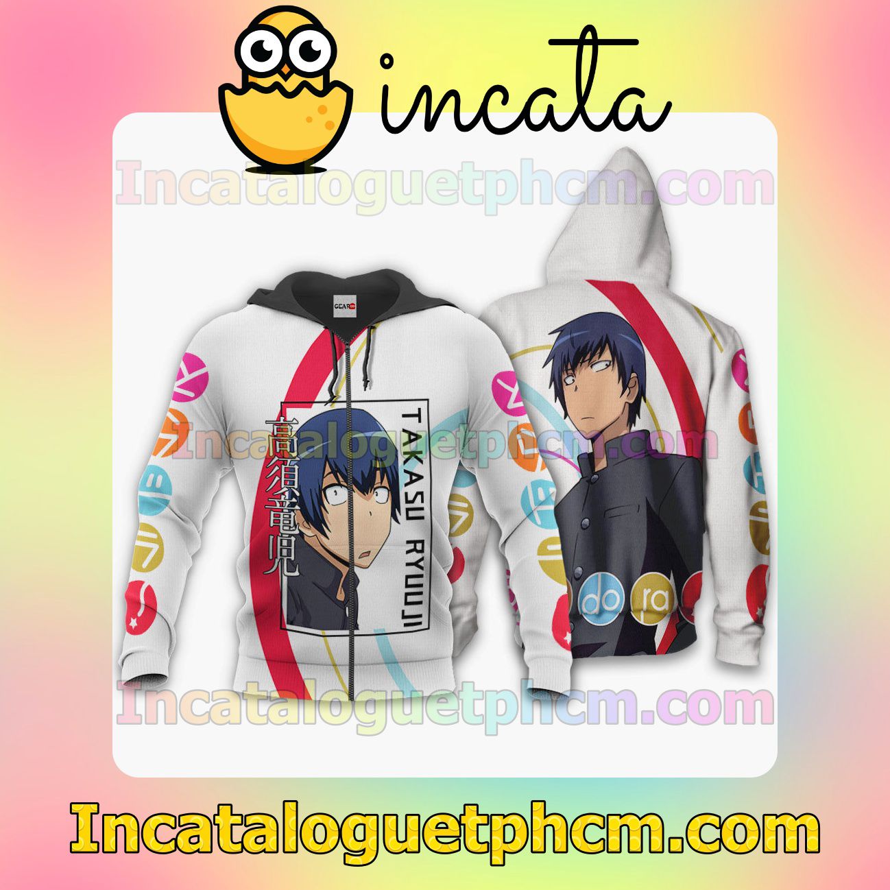 Takasu Ryuuji Toradora Anime Clothing Merch Zip Hoodie Jacket Shirts