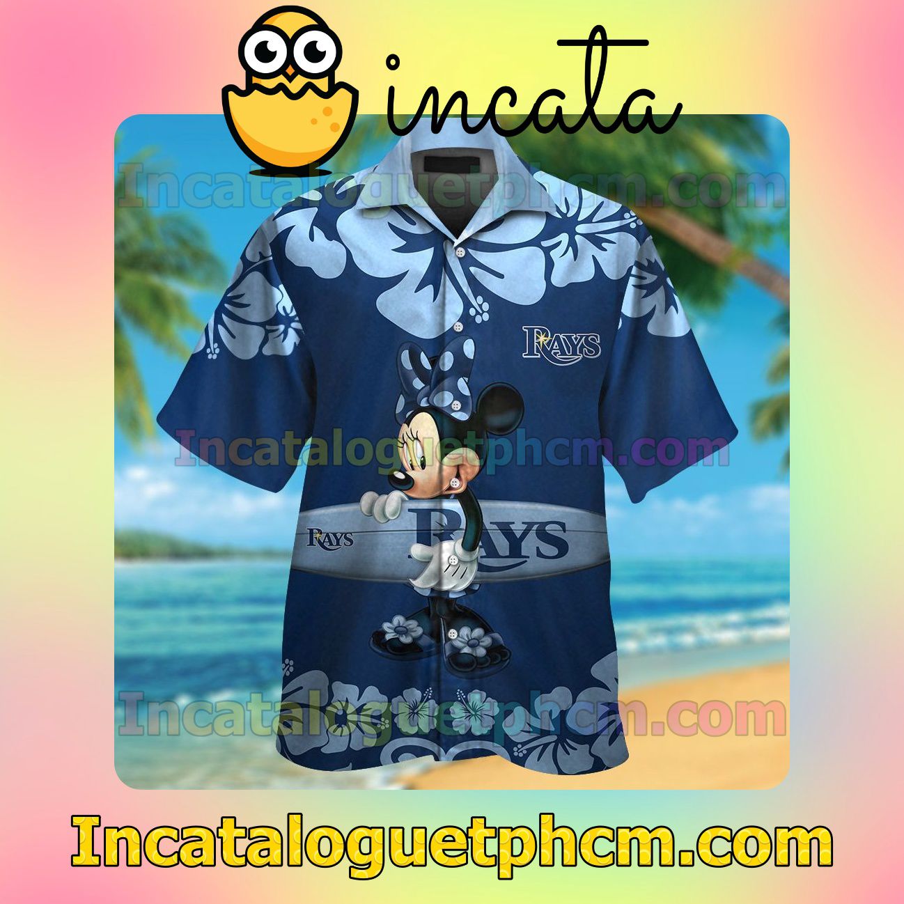 Tampa Bay Rays Minnie Mouse Beach Vacation Shirt, Swim Shorts