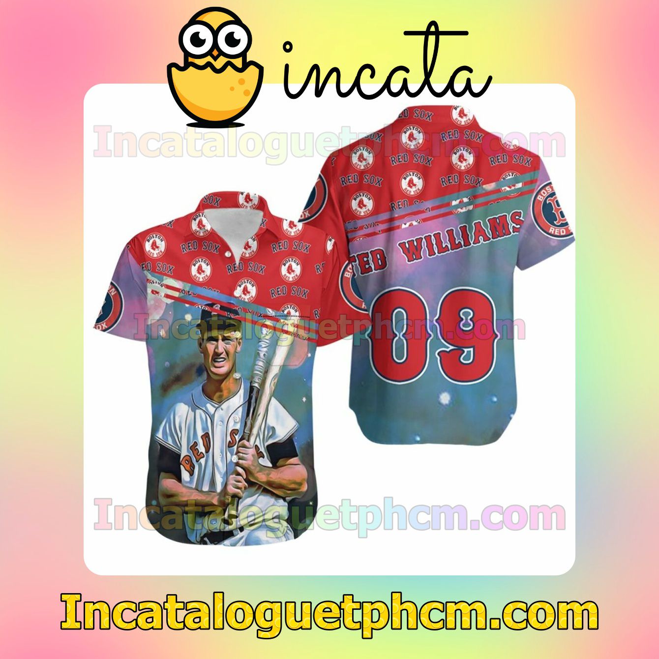 Ted Williams 09 Boston Red Sox Custom Short Sleeve Shirt
