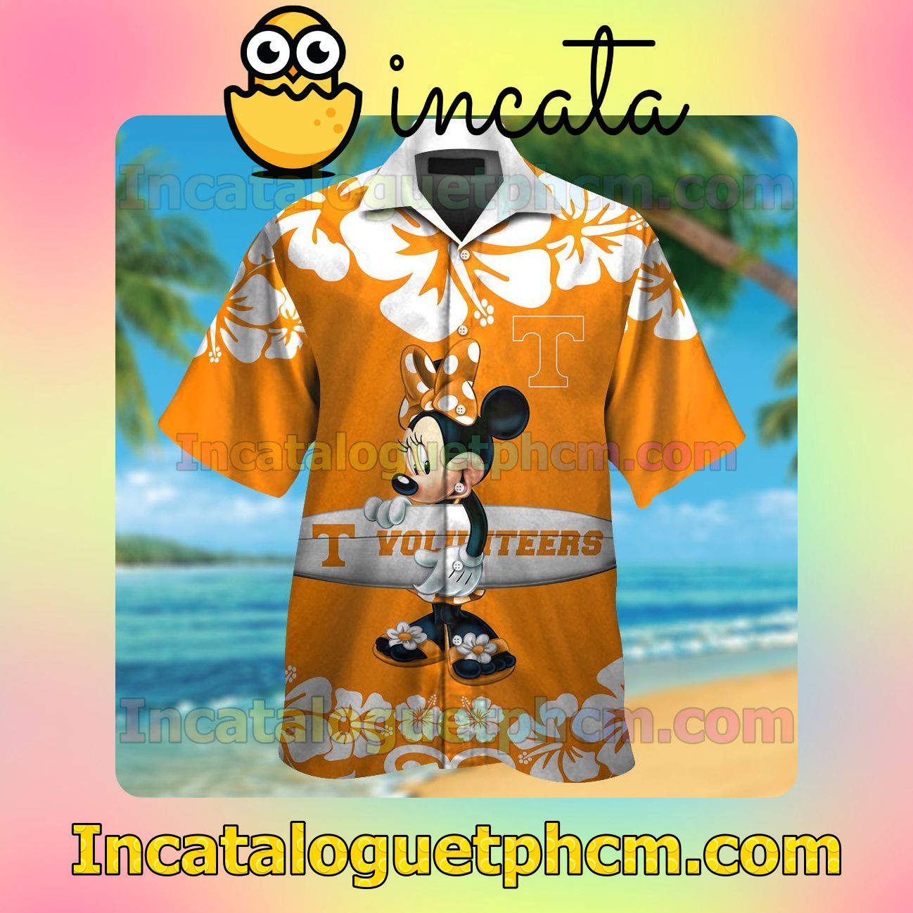 Tennessee Volunteers & Minnie Mouse Beach Vacation Shirt, Swim Shorts