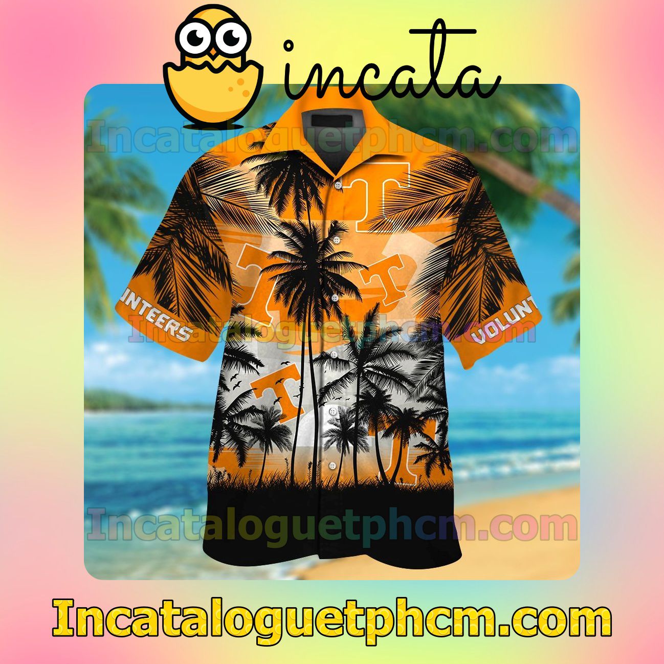 Tennessee Volunteers Tropical Beach Vacation Shirt, Swim Shorts
