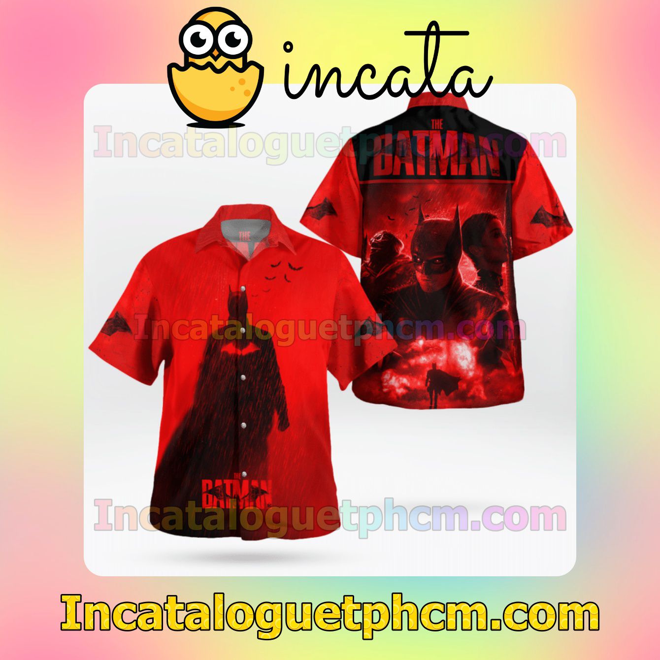 The Batman Red Mens Short Sleeve Shirts