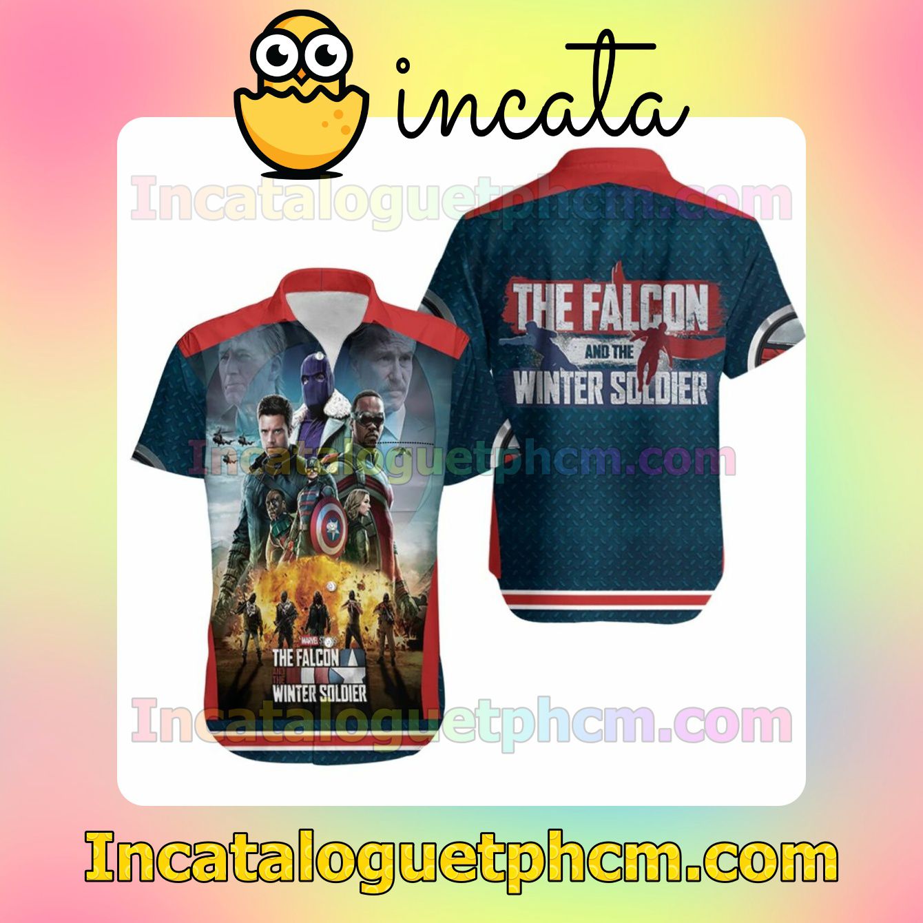 The Falcon And The Winter Soldier Action Custom Short Sleeve Shirt