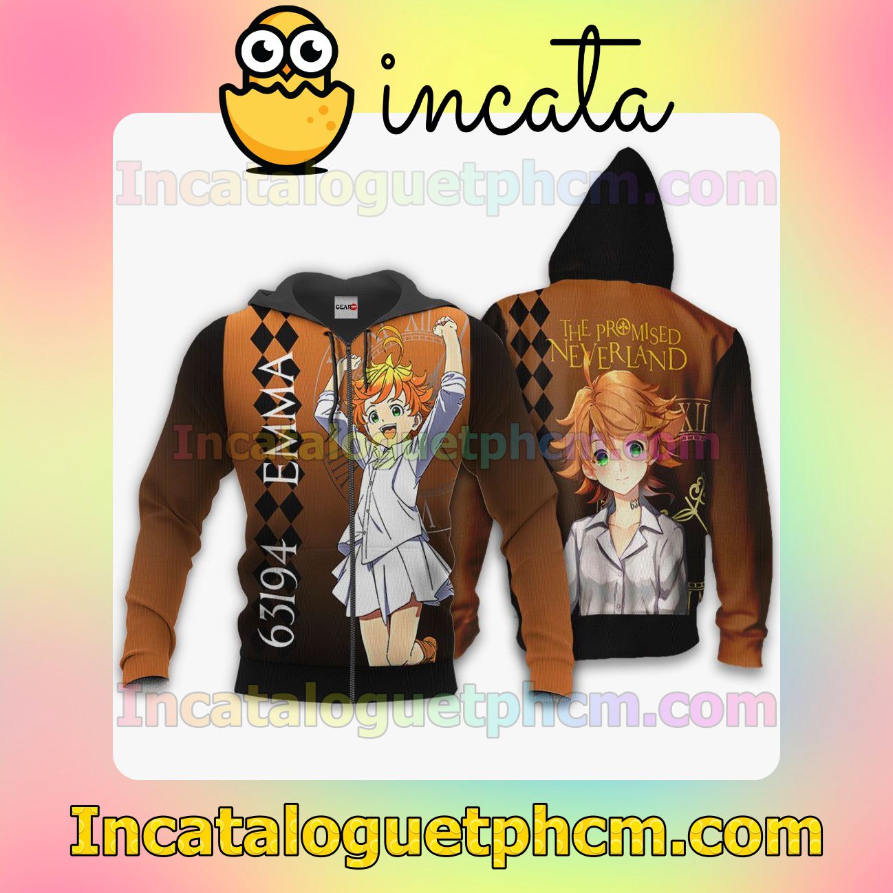 The Promised Neverland Emma Anime Clothing Merch Zip Hoodie Jacket Shirts