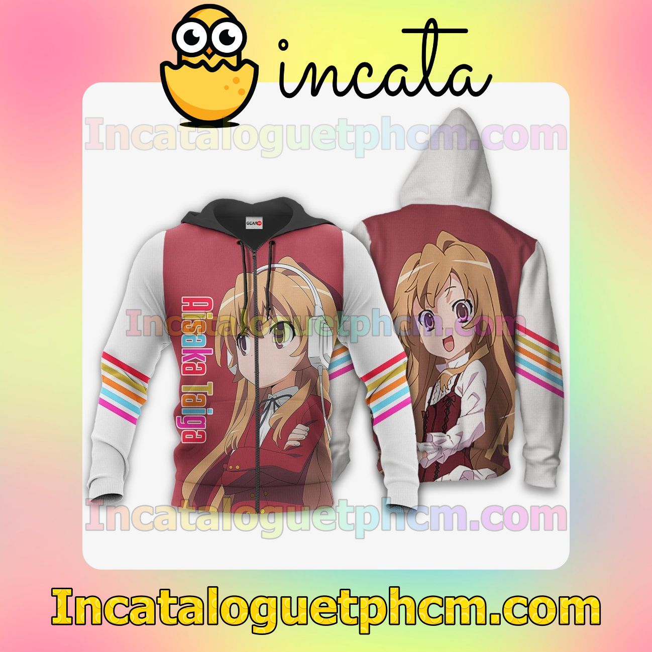 Toradora Aisaka Taiga Anime Clothing Merch Zip Hoodie Jacket Shirts