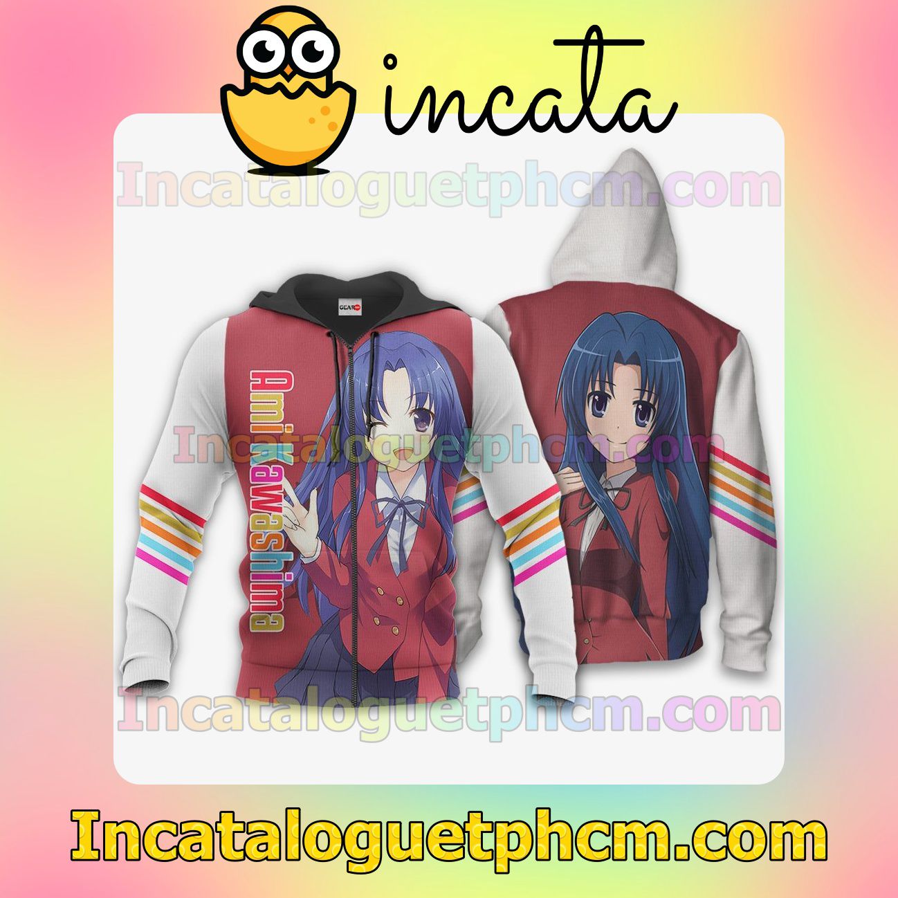 Toradora Ami Kawashima Anime Clothing Merch Zip Hoodie Jacket Shirts
