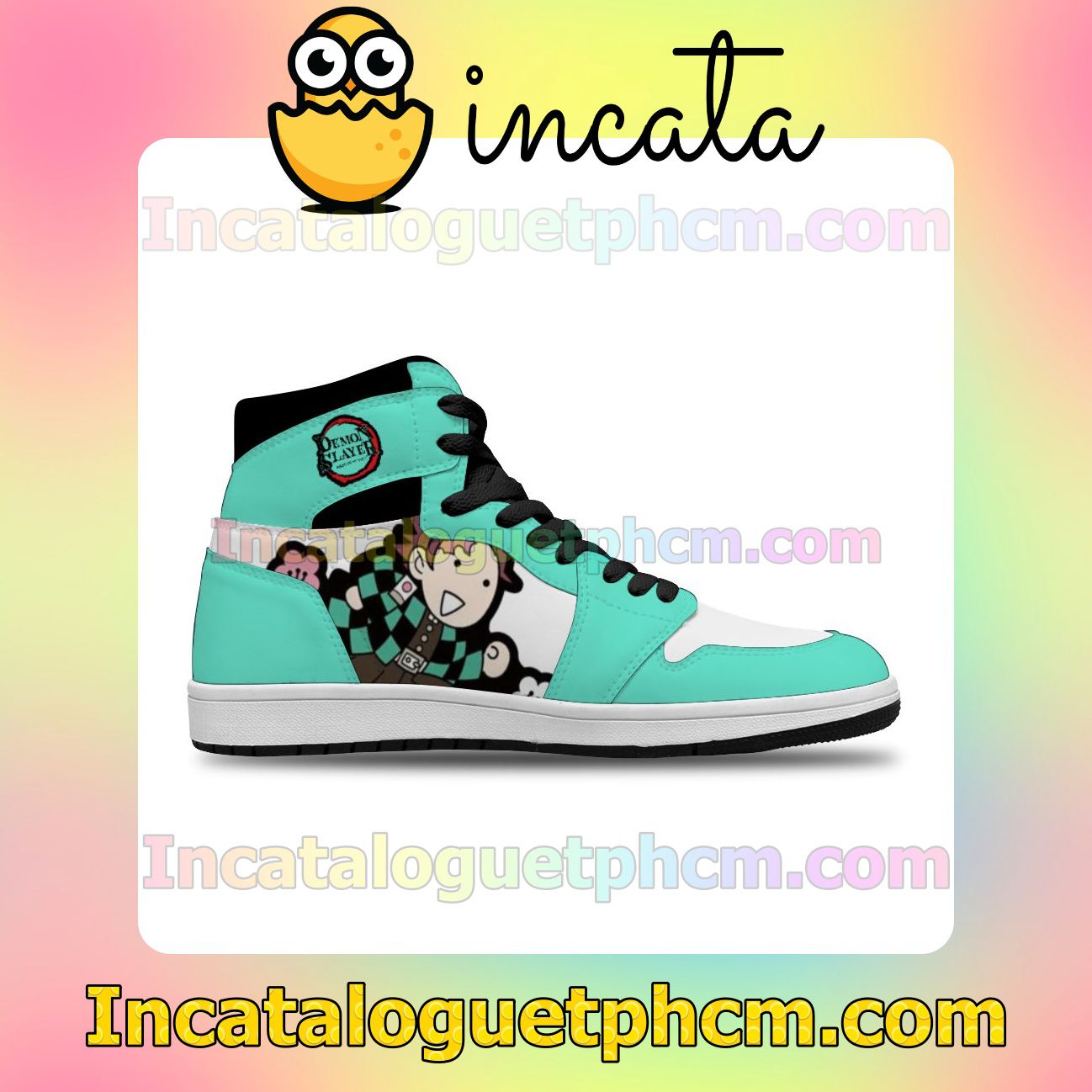 Father's Day Gift Tropical Twist Demon Slayer Tanjiro Air Jordan 1 Inspired Shoes