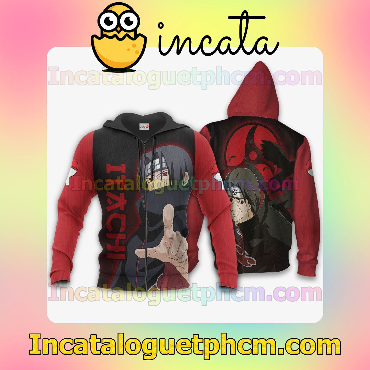 Uchiha Itachi Sharingan Eyes Naruto Anime Clothing Merch Zip Hoodie Jacket Shirts