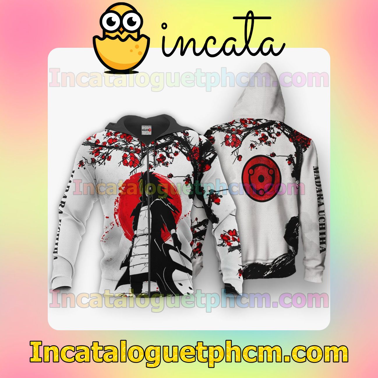 Uchiha Madara Japan Style Custom Naruto Anime Clothing Merch Zip Hoodie Jacket Shirts