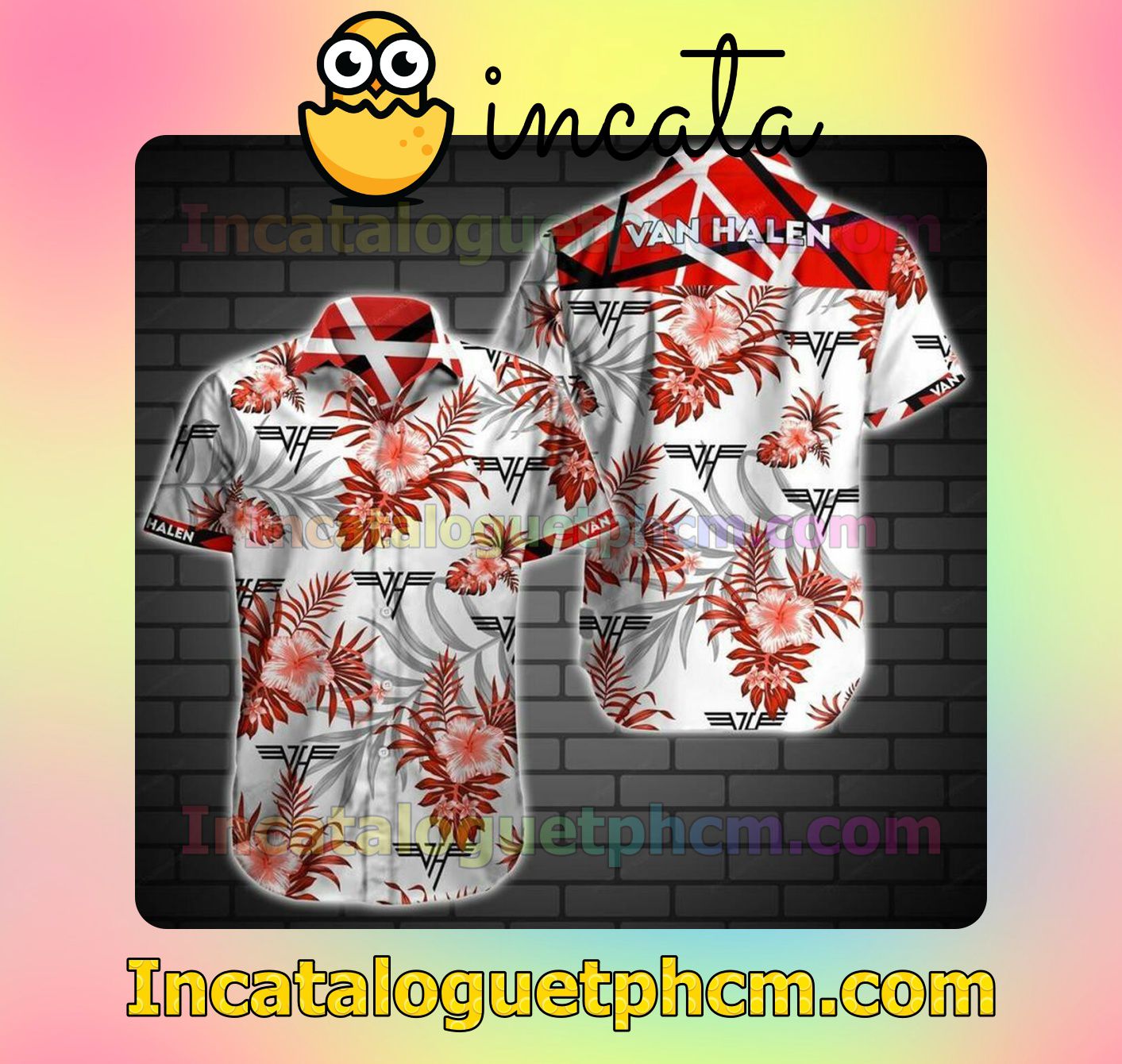 Van Halen Tropical Pattern Short Sleeve Shirt