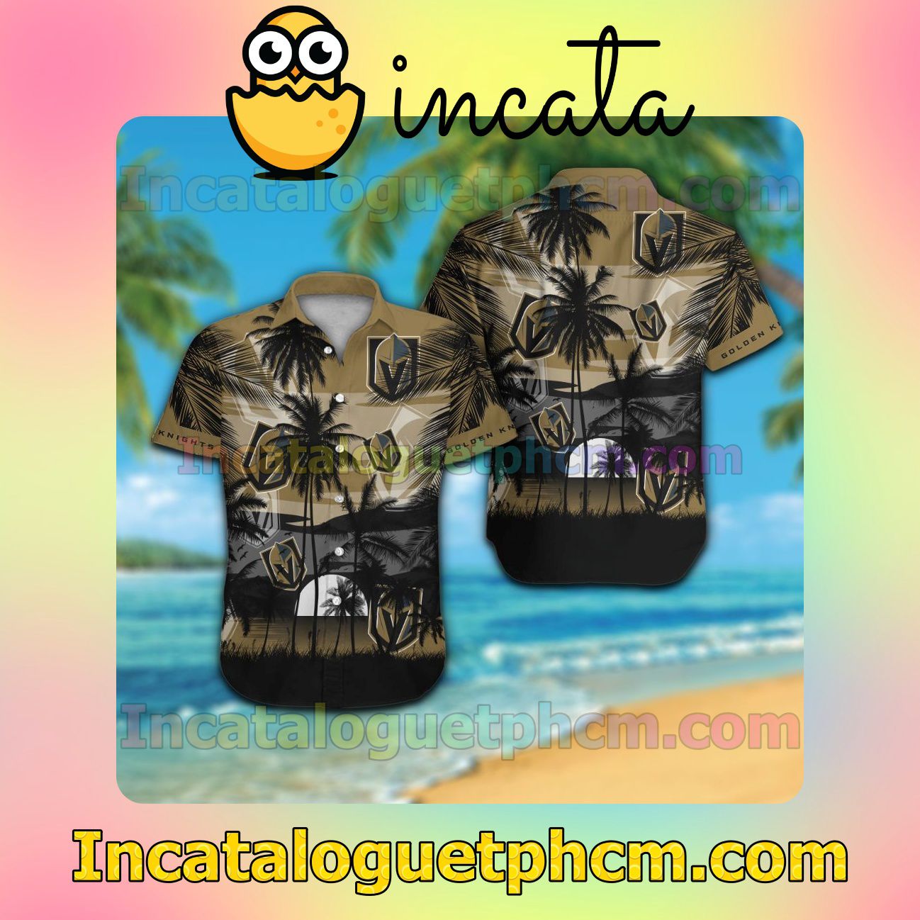 Vegas Golden Knights Beach Vacation Shirt, Swim Shorts