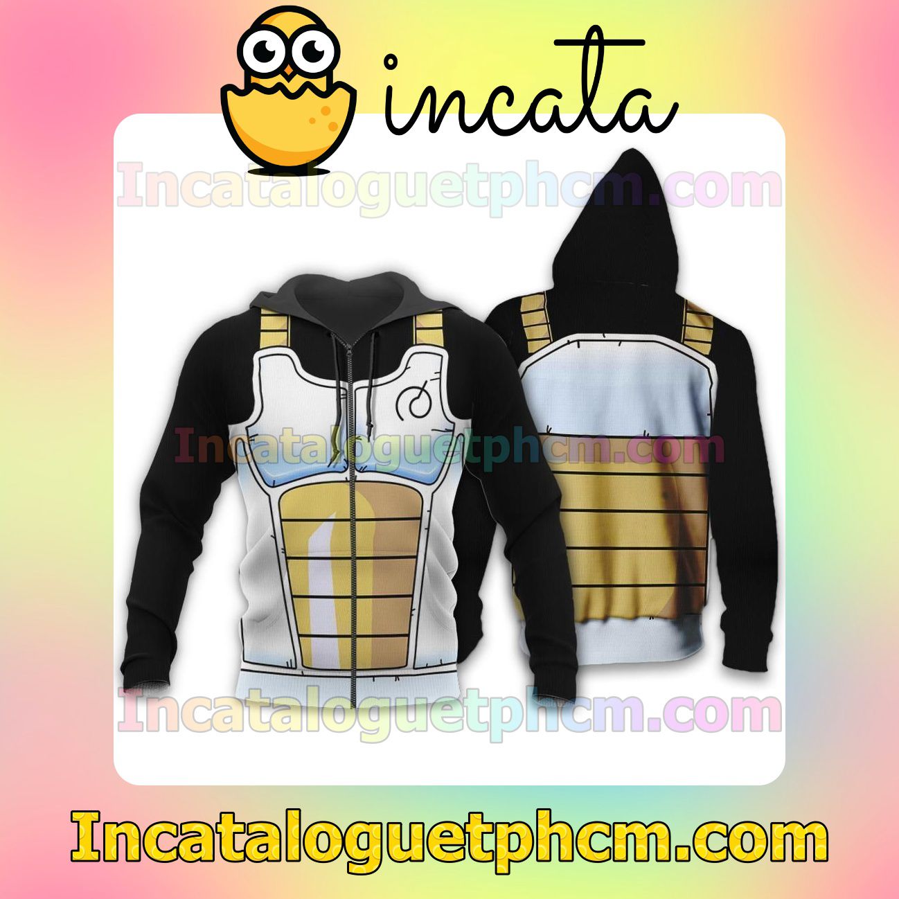 Vegeta Saiyan Battle Armor Dragon Ball Super Apparel Clothing Merch Zip Hoodie Jacket Shirts