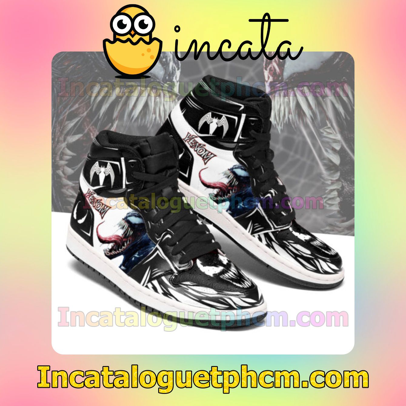 Venom Symbiote Air Jordan 1 Inspired Shoes