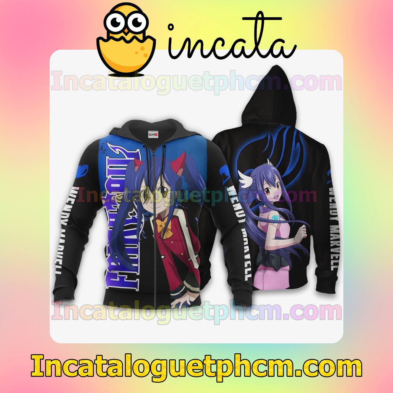 Wendy Marvell Fairy Tail Anime Clothing Merch Zip Hoodie Jacket Shirts