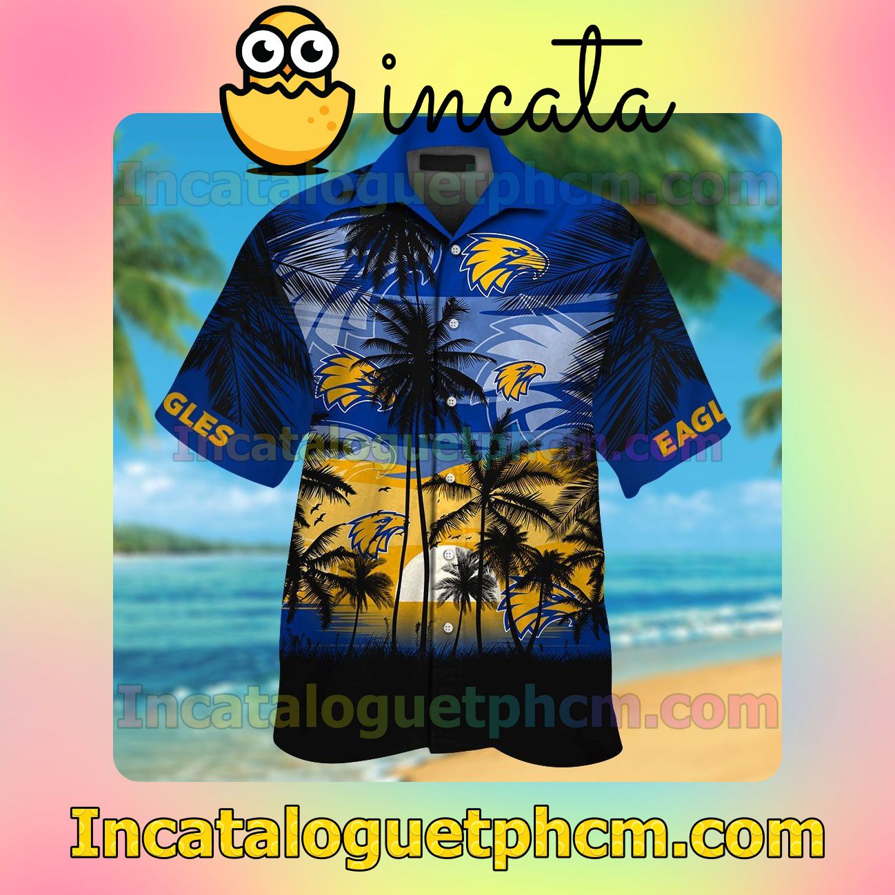 West Coast Eagles Beach Vacation Shirt, Swim Shorts