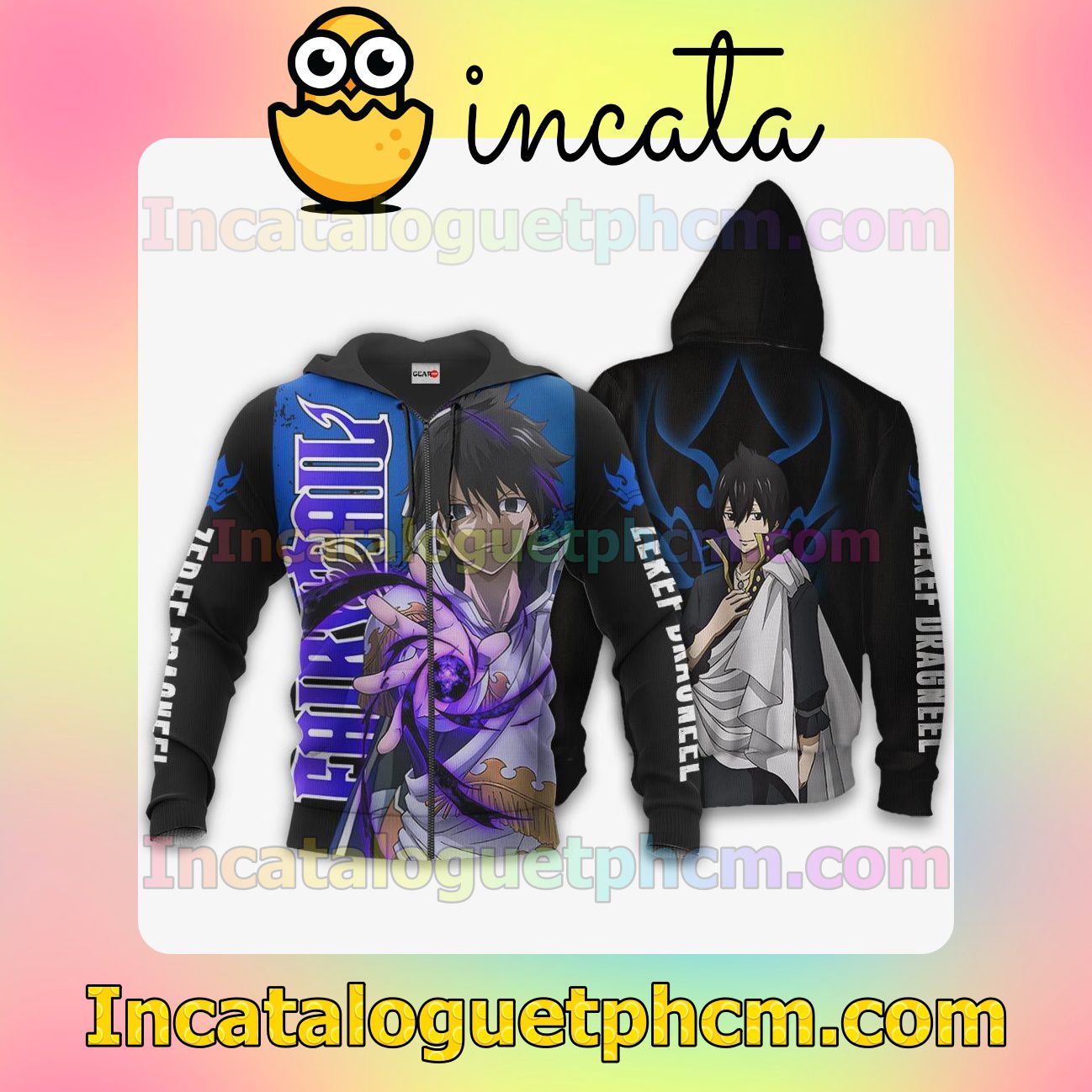 Zeref Dragneel Fairy Tail Anime Merch Stores Clothing Merch Zip Hoodie Jacket Shirts