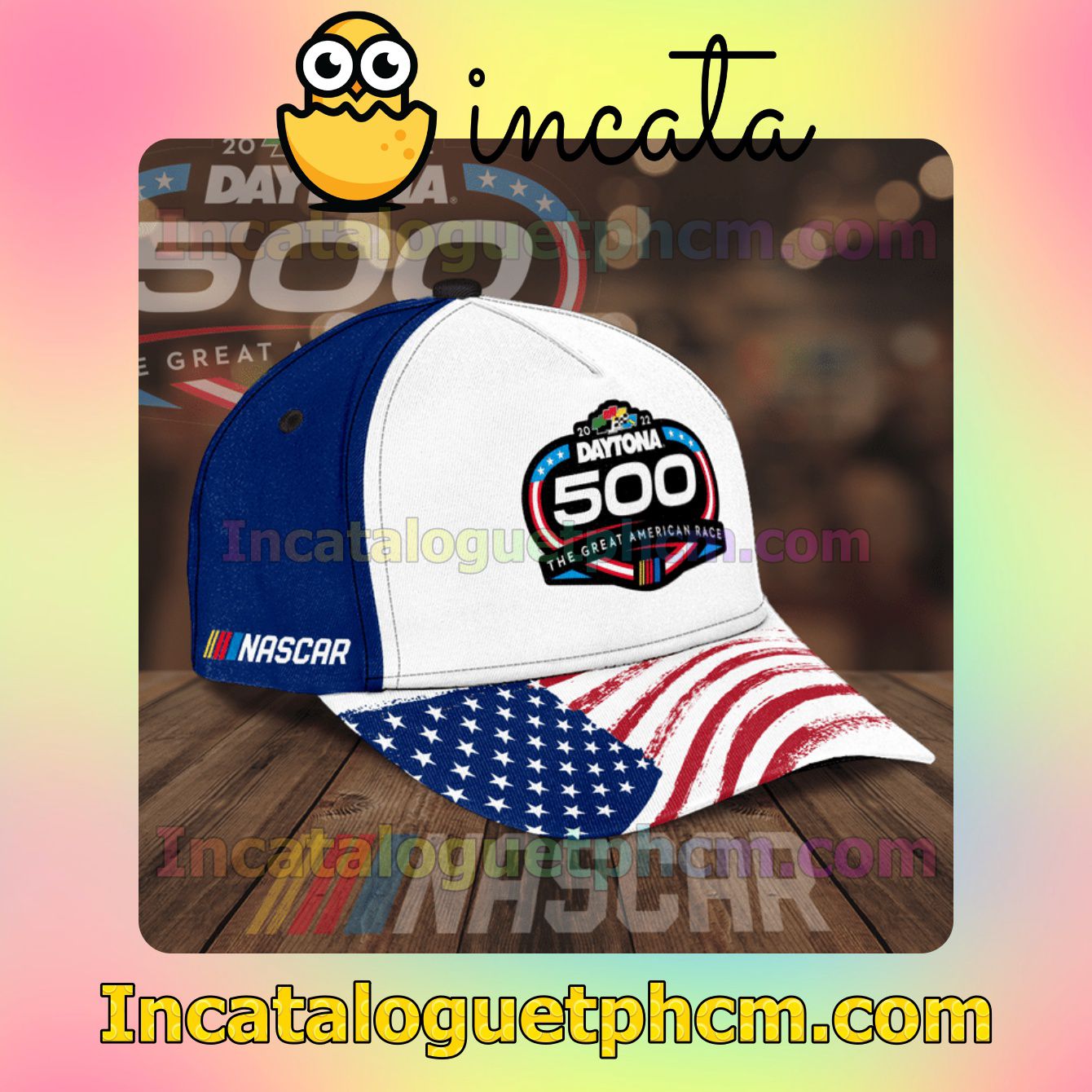 Funny Tee 2022 Daytona 500 The Great American Race American Flag Classic Hat Caps Gift For Men