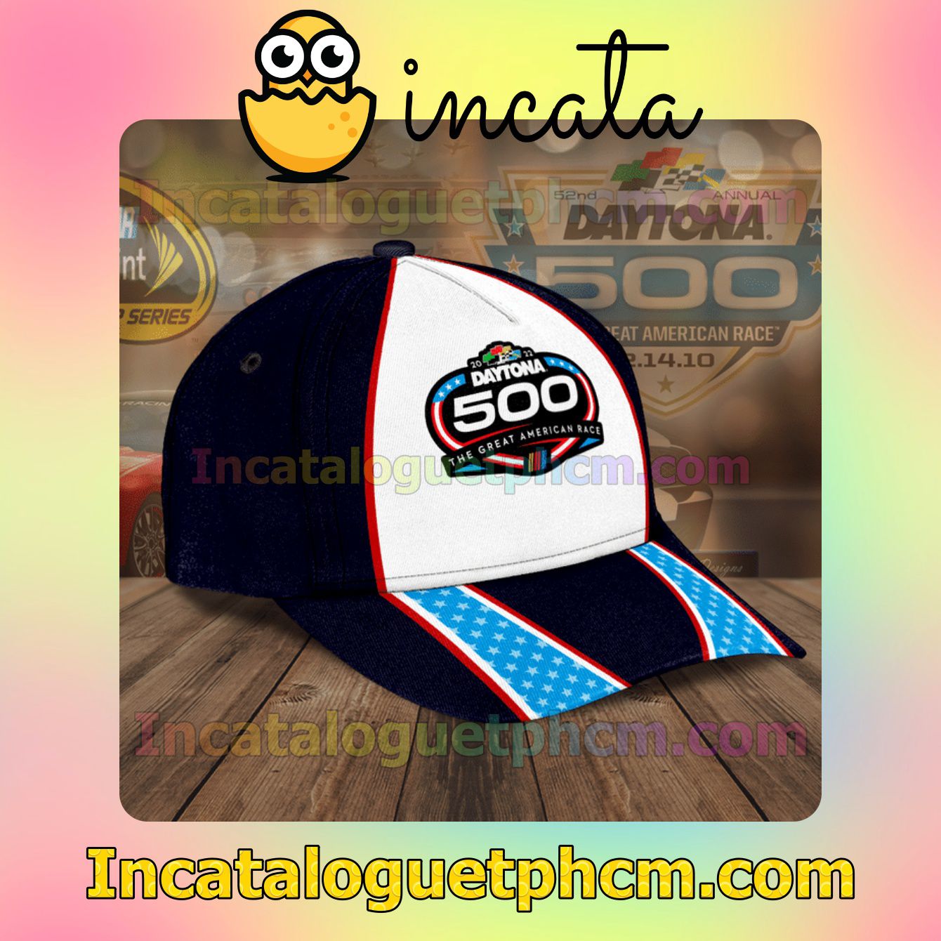 Free 2022 Daytona 500 The Great American Race Black And White Classic Hat Caps Gift For Men