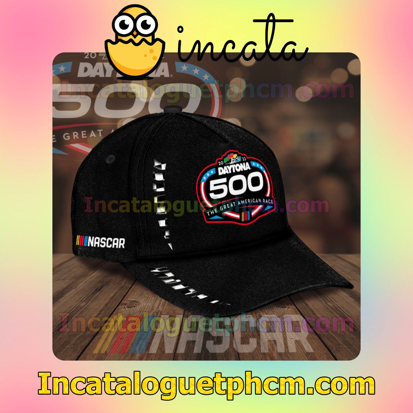 Real 2022 Daytona 500 The Great American Race Black Classic Hat Caps Gift For Men