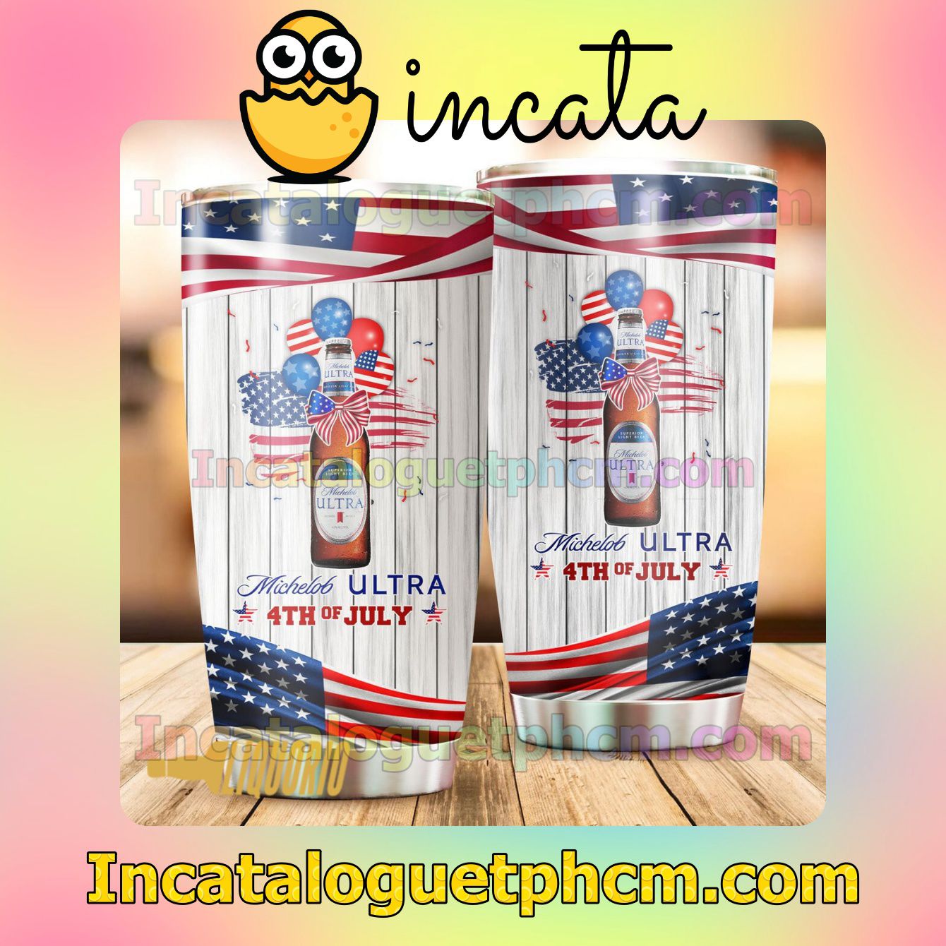 4th of July Michelob Ultra Tumbler Design Gift For Mom Sister
