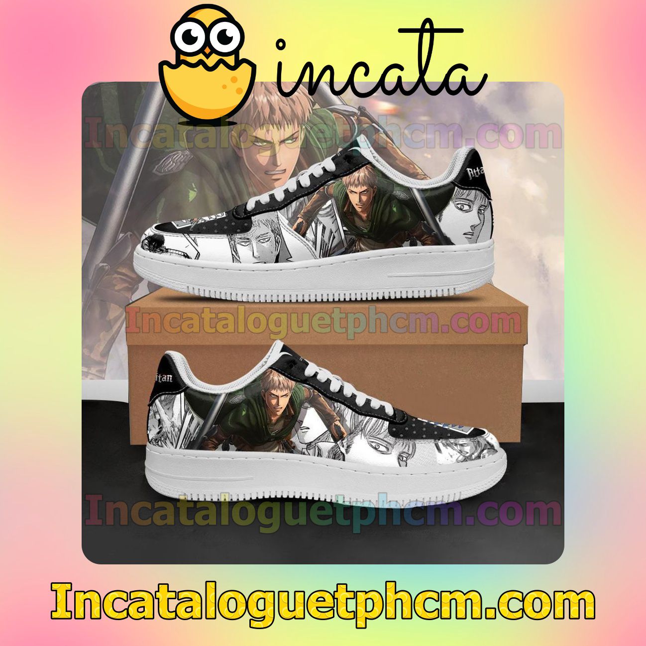AOT Scout Jean Attack On Titan Anime Mixed Manga Nike Low Shoes Sneakers