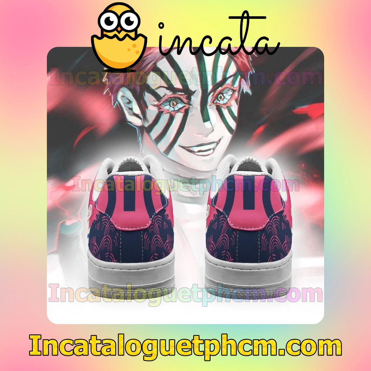 Perfect Akaza Demon Slayer Anime Nike Low Shoes Sneakers