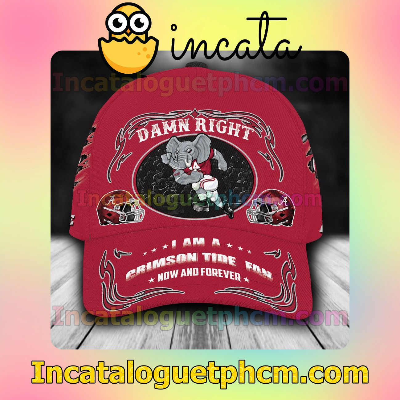 Real Alabama Crimson Tide Mascot NCAA Customized Hat Caps