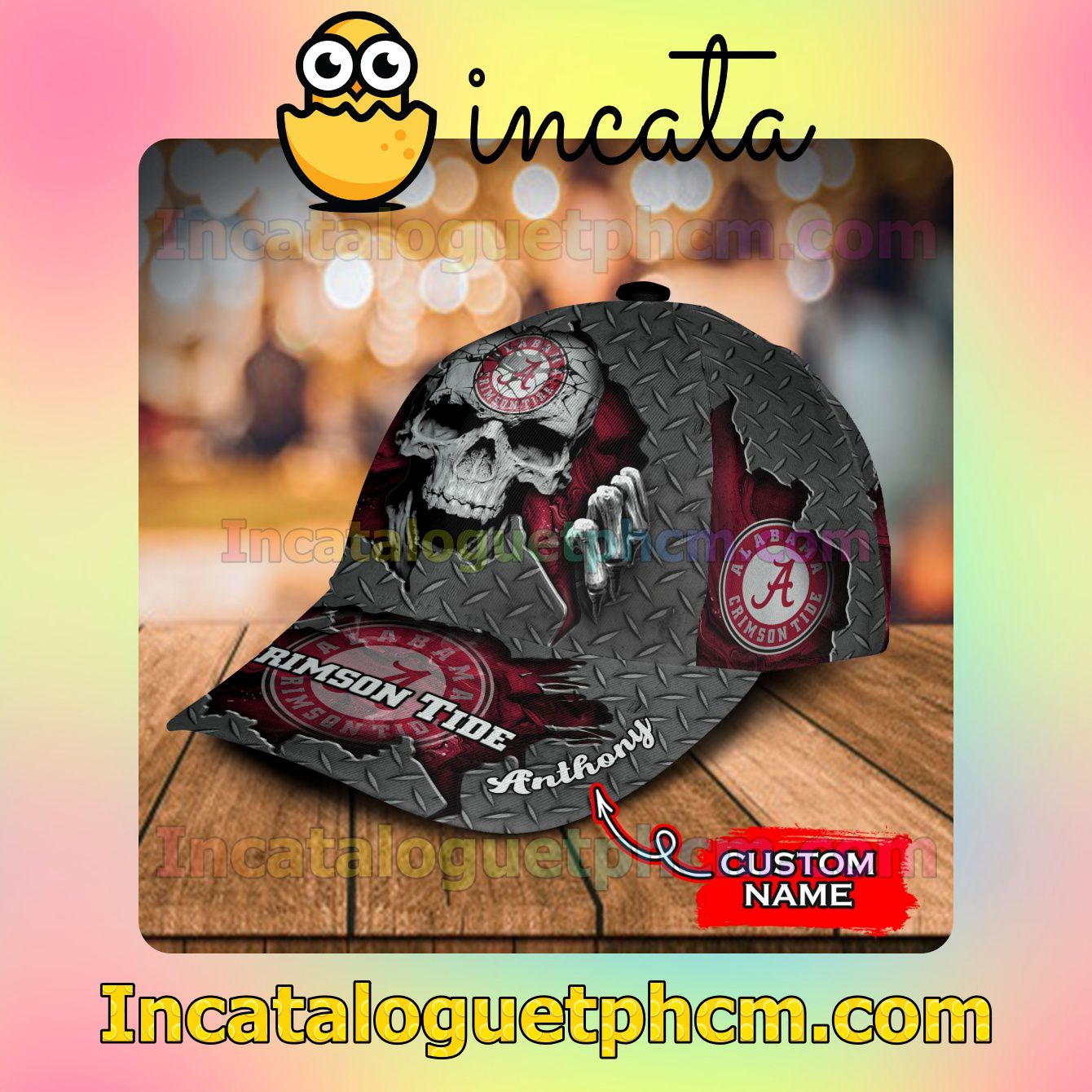 Limited Edition Alabama Crimson Tide SKULL NCAA Customized Hat Caps