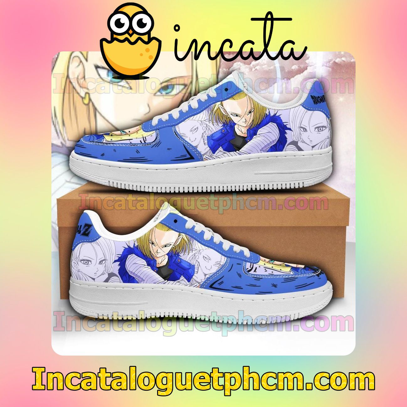Android 18 Dragon Ball Anime Nike Low Shoes Sneakers
