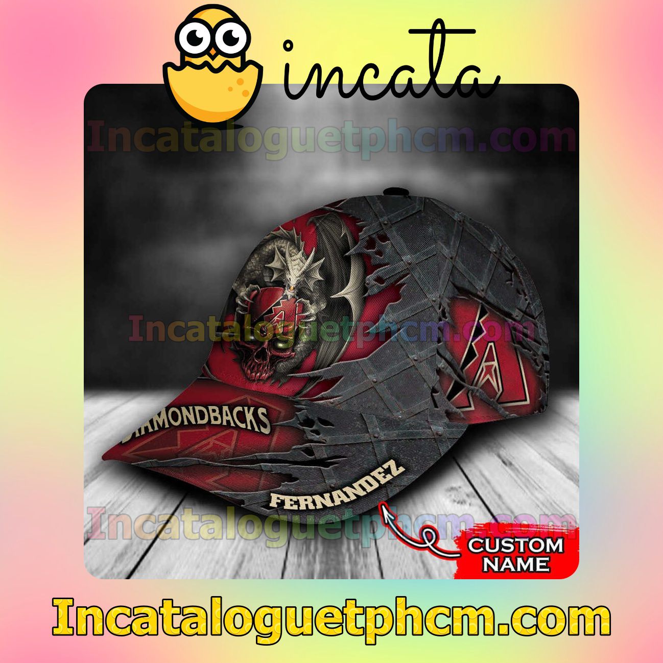Best Shop Arizona Diamondbacks Crack 3D MLB Customized Hat Caps