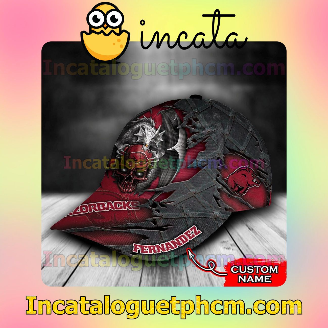 Where To Buy Arkansas Razorbacks Dragon NCAA Customized Hat Caps