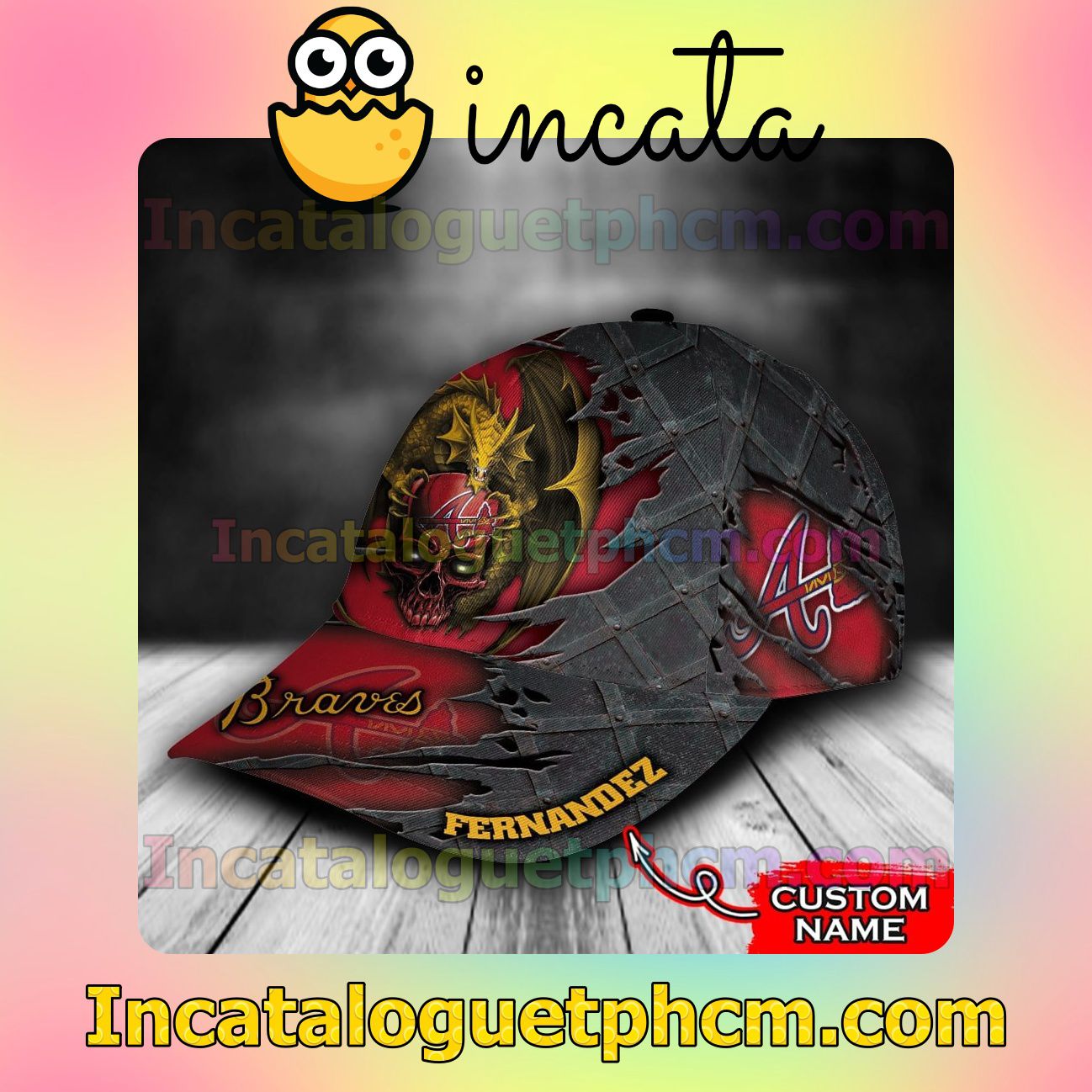 Amazing Atlanta Braves Crack 3D MLB Customized Hat Caps