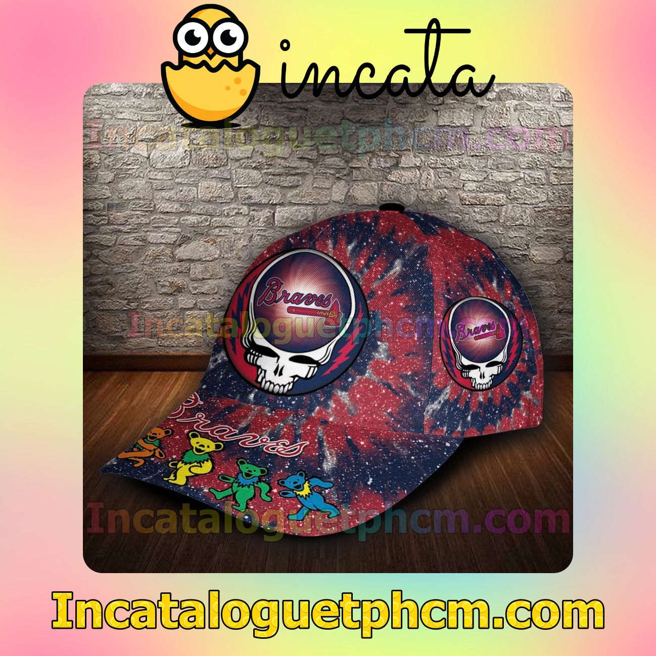 Clothing Atlanta Braves & Grateful Dead Band MLB Customized Hat Caps