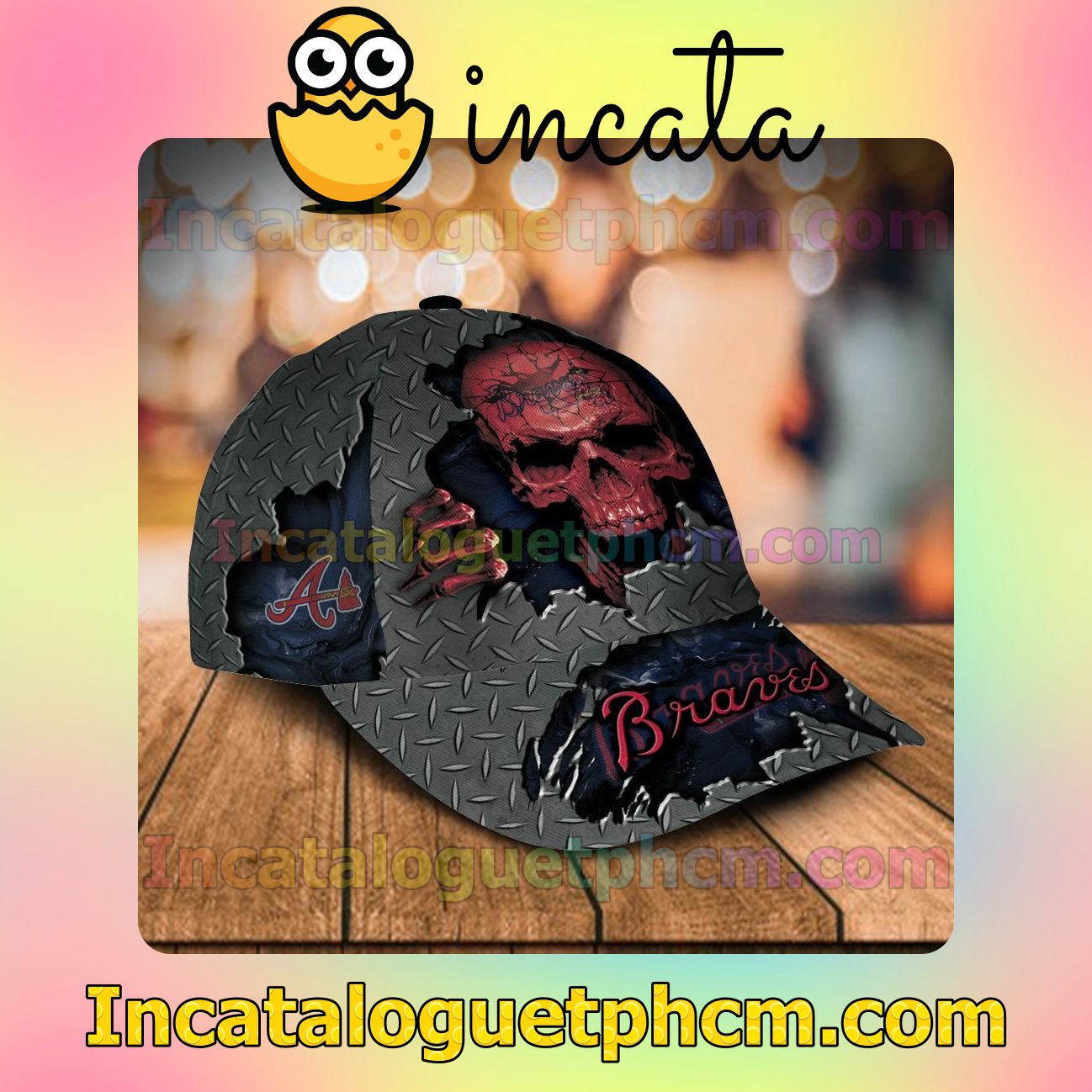 Absolutely Love Atlanta Braves Skull MLB Customized Hat Caps
