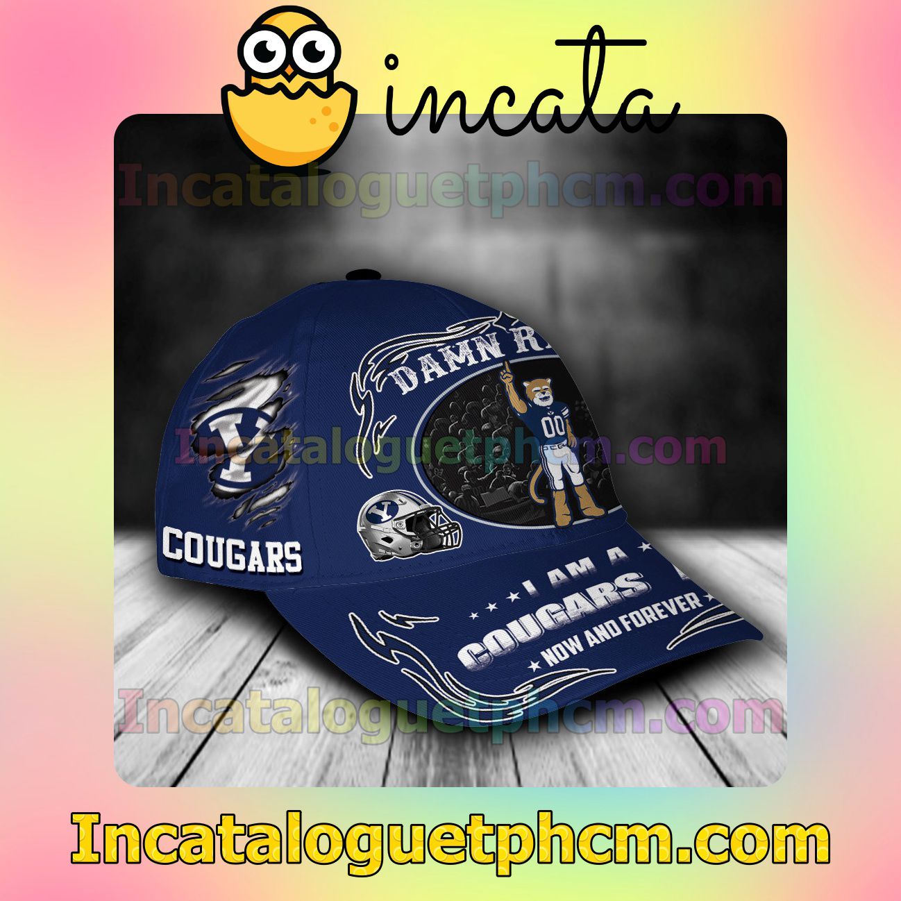 Hot BYU Cougars Mascot NCAA Customized Hat Caps