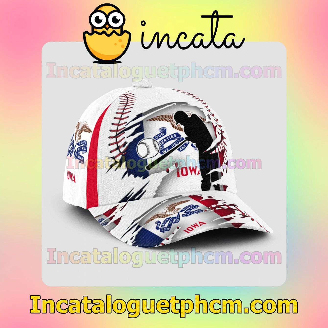 Batting Iowa Flag Pattern Snapbacks Customized Hat Caps