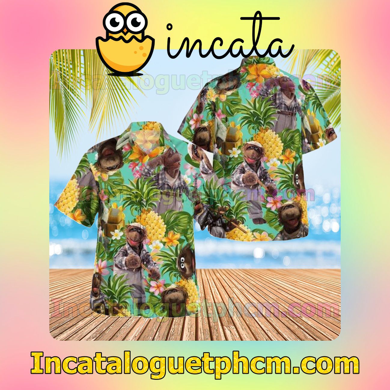 Best Beauregard The Muppet Tropical Pineapple Short Sleeve Shirt