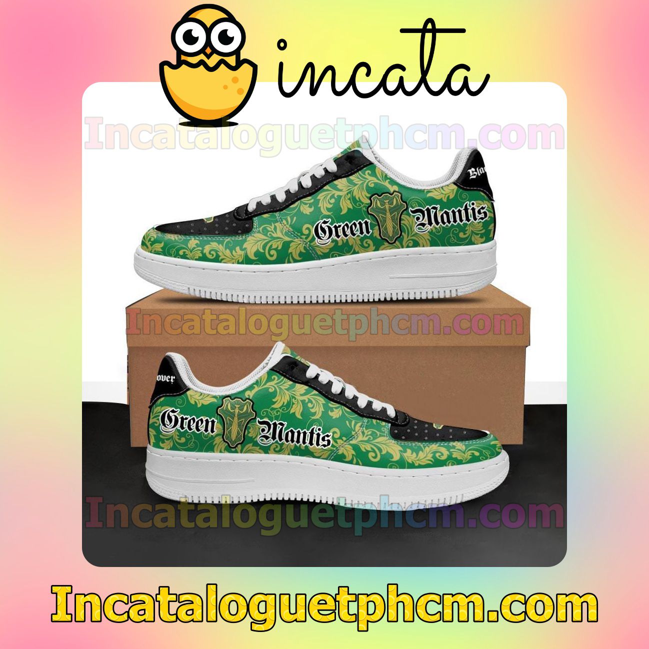 Black Clover Magic Knights Squad Green Mantis Anime Nike Low Shoes Sneakers