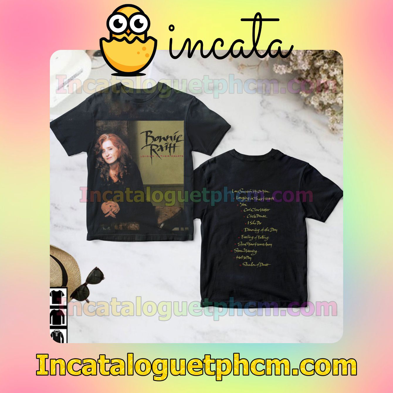 Fantastic Bonnie Raitt Longing In Their Hearts Album Cover Gift T-shirts
