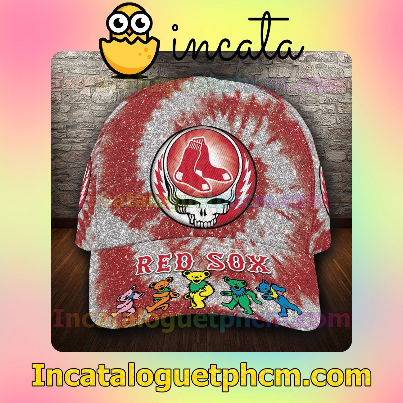 Buy In US Boston Red Sox & Grateful Dead Band MLB Customized Hat Caps