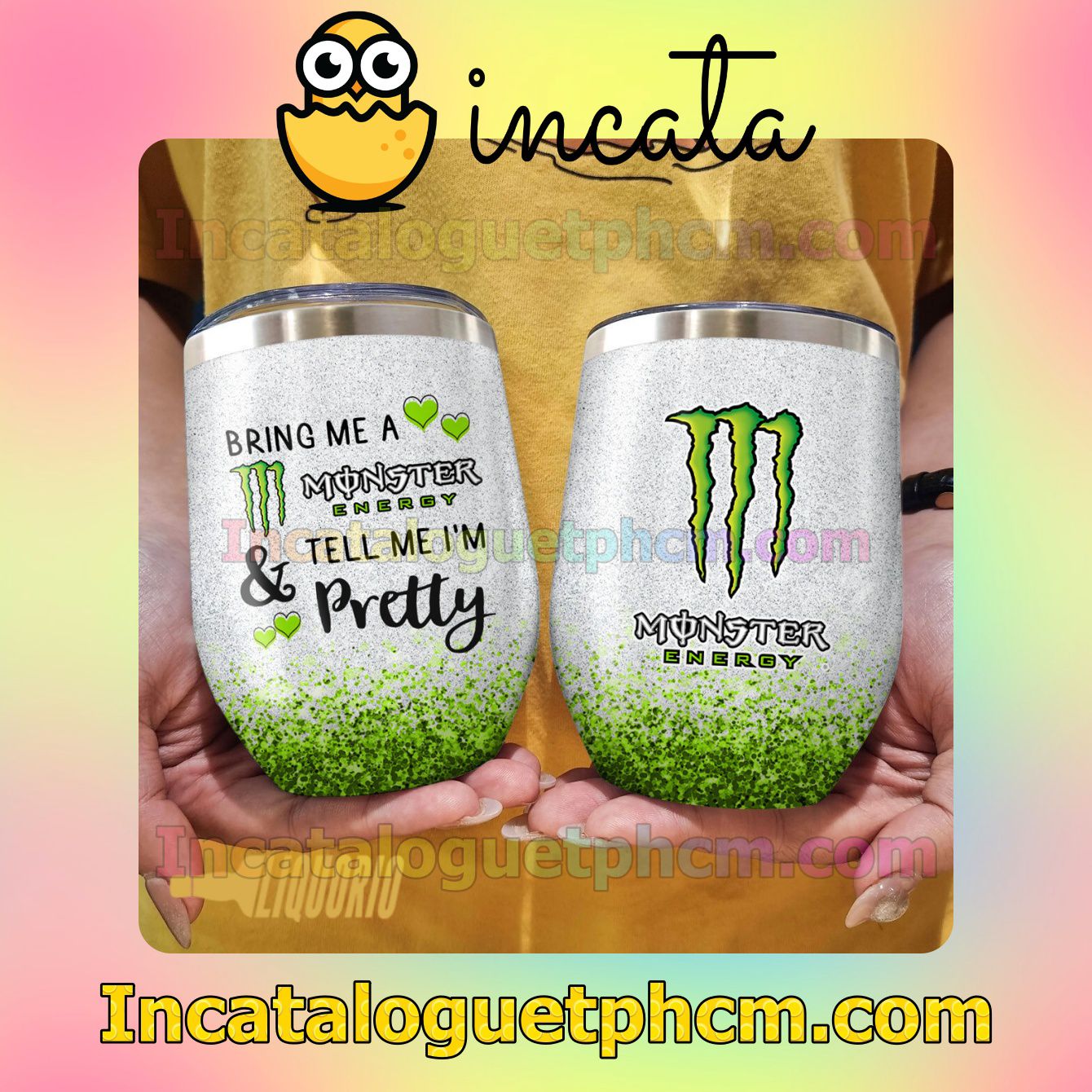 Bring Me A Monster Energy And Tell Me I'm Pretty Tumbler Design Gift For Mom Sister