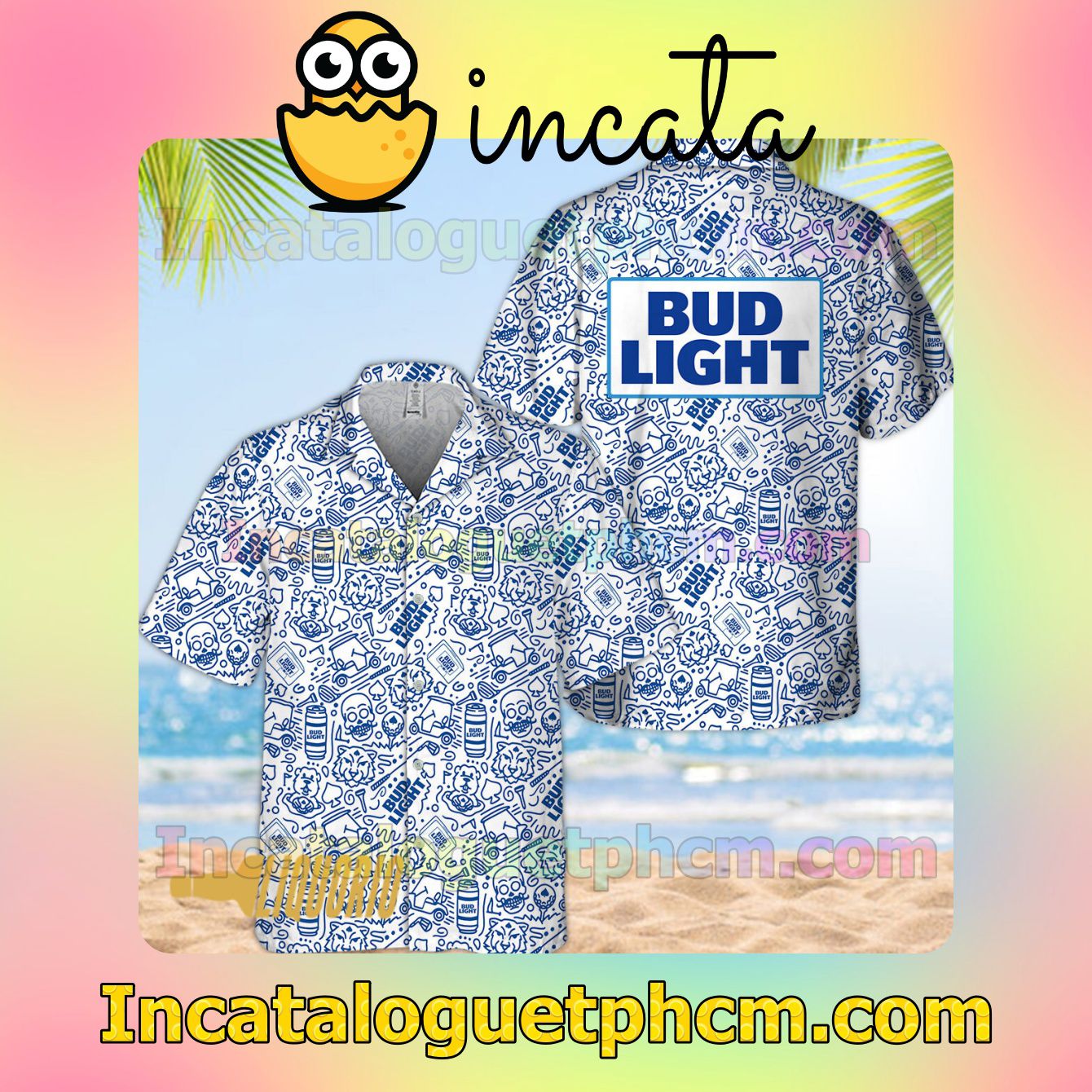 Bud Light Doodle Art Summer Vacation Shirt