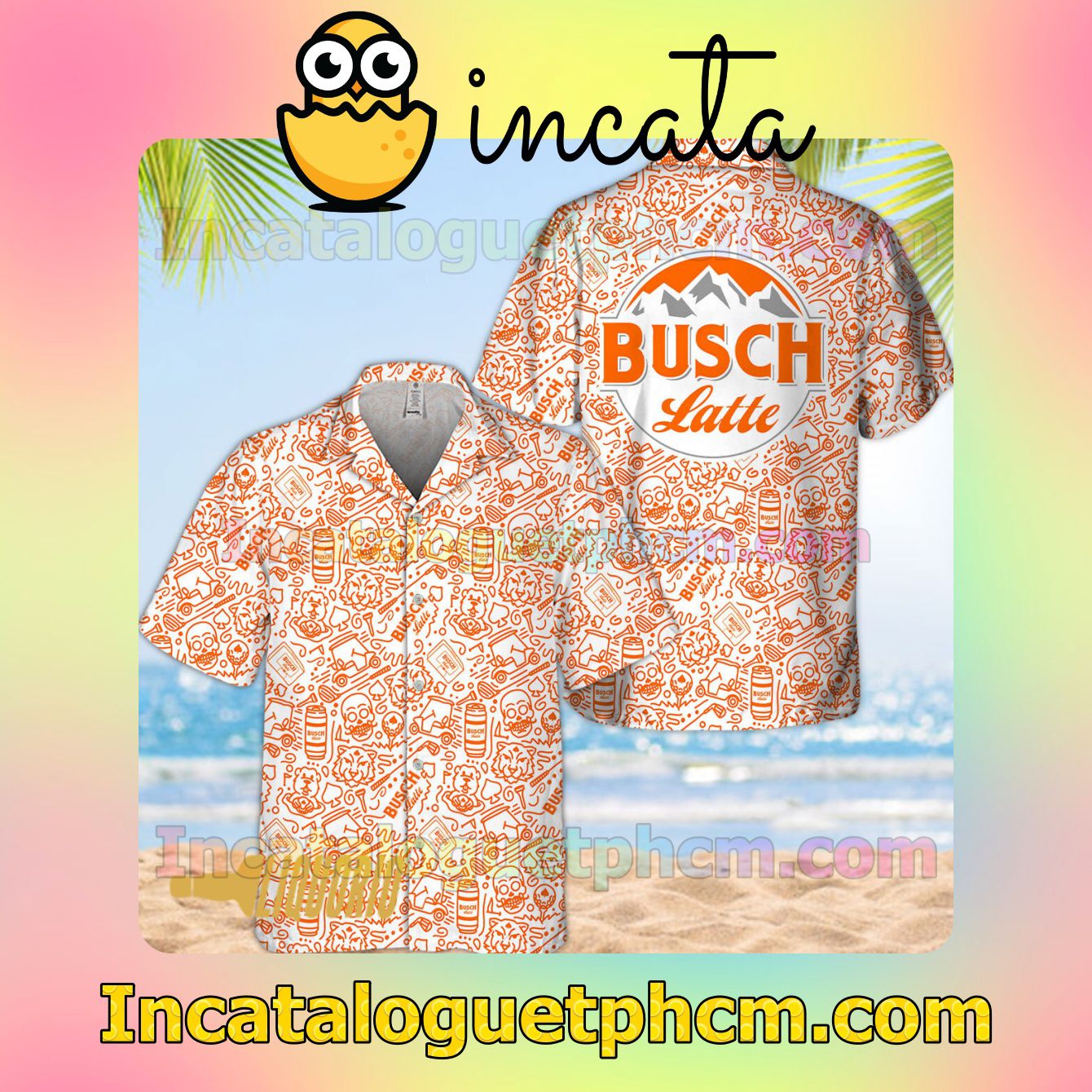 Busch Latte Doodle Art Summer Vacation Shirt