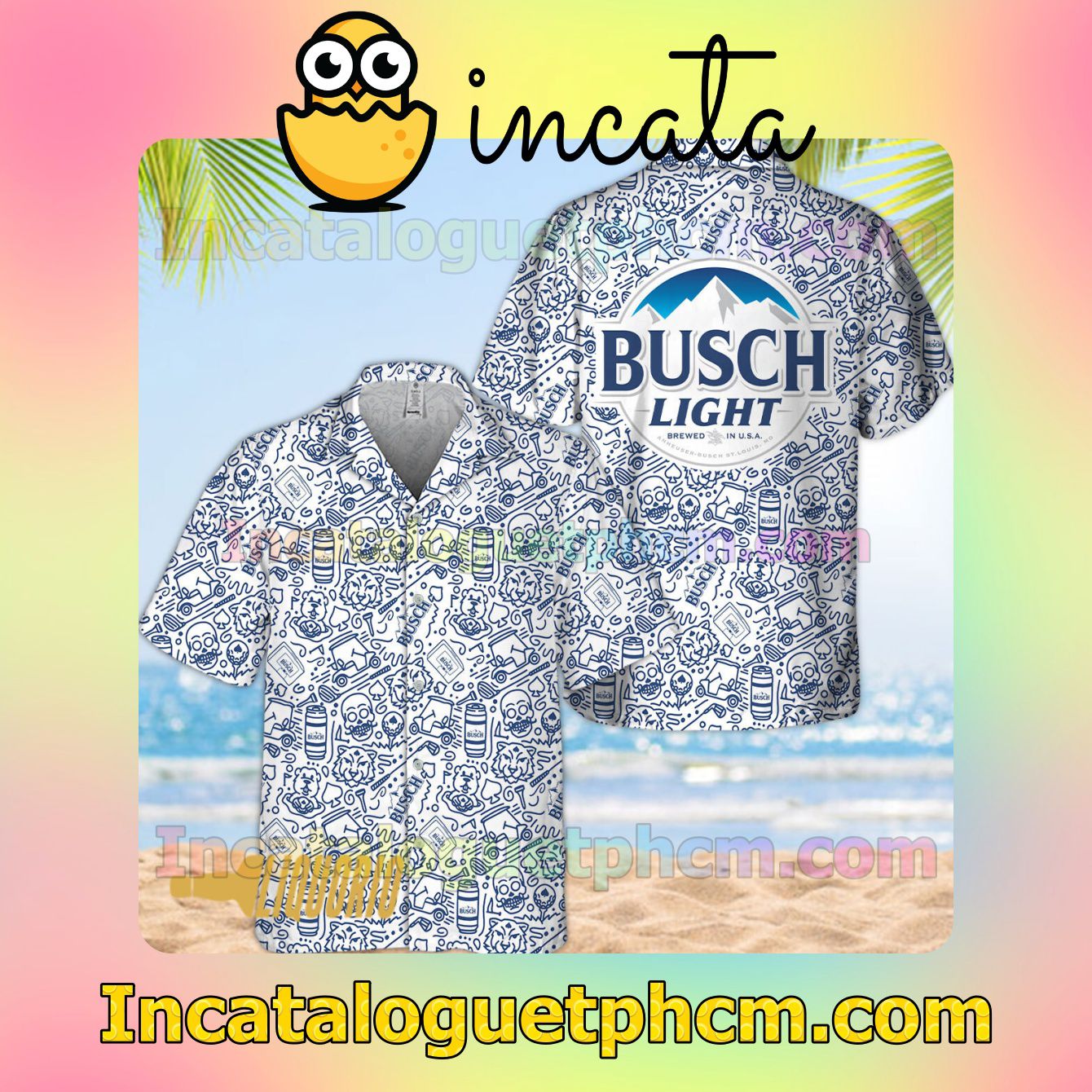 Busch Light Doodle Art Summer Vacation Shirt