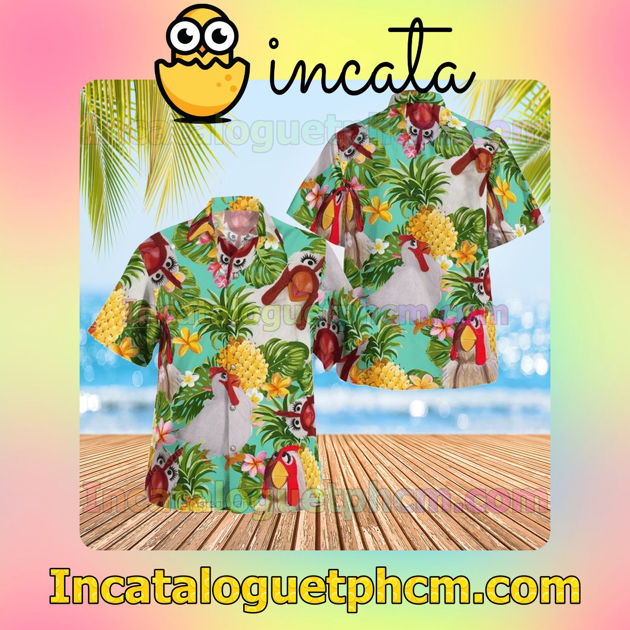 Free Camilla The Chicken The Muppet Tropical Pineapple Short Sleeve Shirt